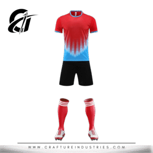 Gradient Red-Blue Soccer Uniform with Socks