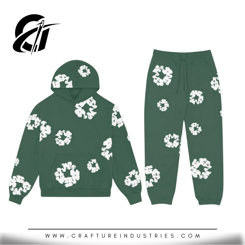 Hoodie Set with White Floral Print - Image 2