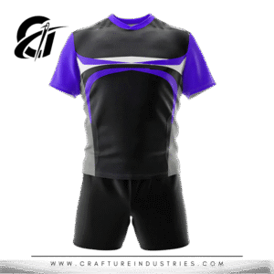 Football, Basketball, or Rugby Black & Purple Team Kit