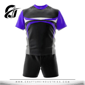 Football, Basketball, or Rugby Black & Purple Team Kit