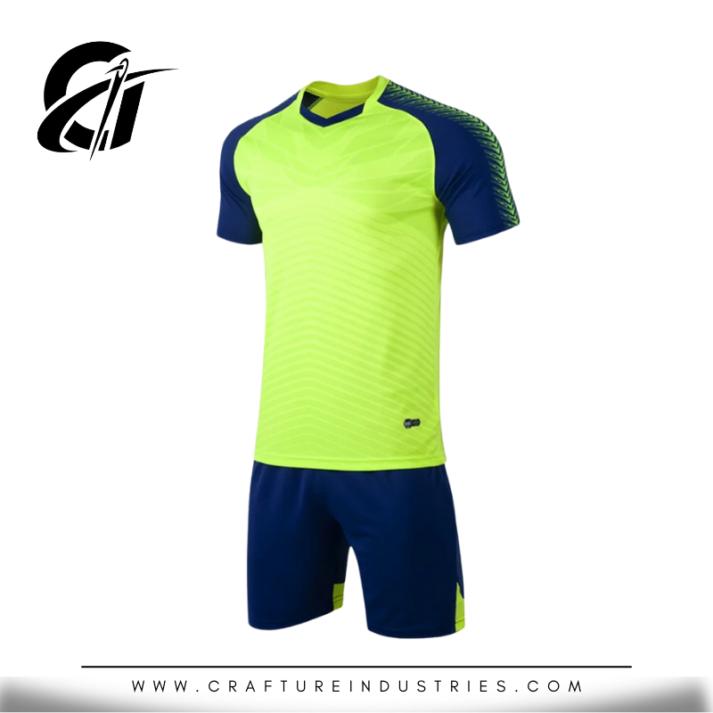 Neon Green & Navy Soccer Kit